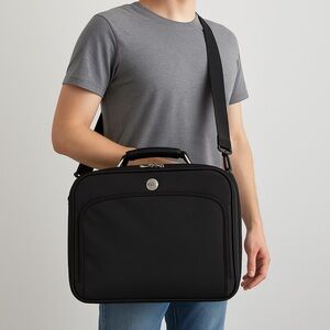 Dell Laptop Bag Briefcase Black Nylon Padded Shoulder Strap New Organizer Case‎